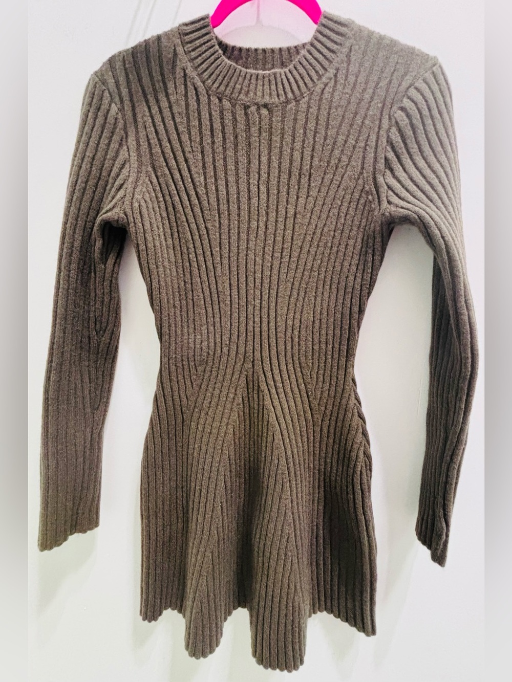 H&M Women's Ribbed Sweater Dress - olive green